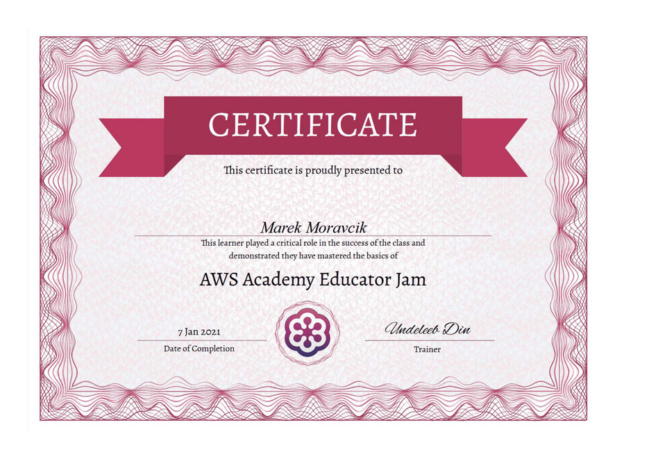 Prvé miesto v súťaži AWS Academy EMEA Educator Jam